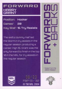 2023 NRL Traders Titanium - Forwards & Backs Priority #FBP13 Harry Grant Back